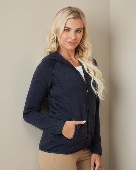 Lux gebreide fleece-jas met capuchon voor dames