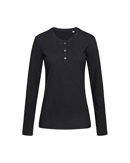 Langarm-Shirt mit Knöpfen für Damen